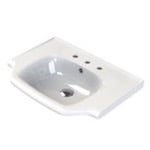 CeraStyle 081000-U-Three Hole Rectangular White Ceramic Wall Mounted or Drop In Sink